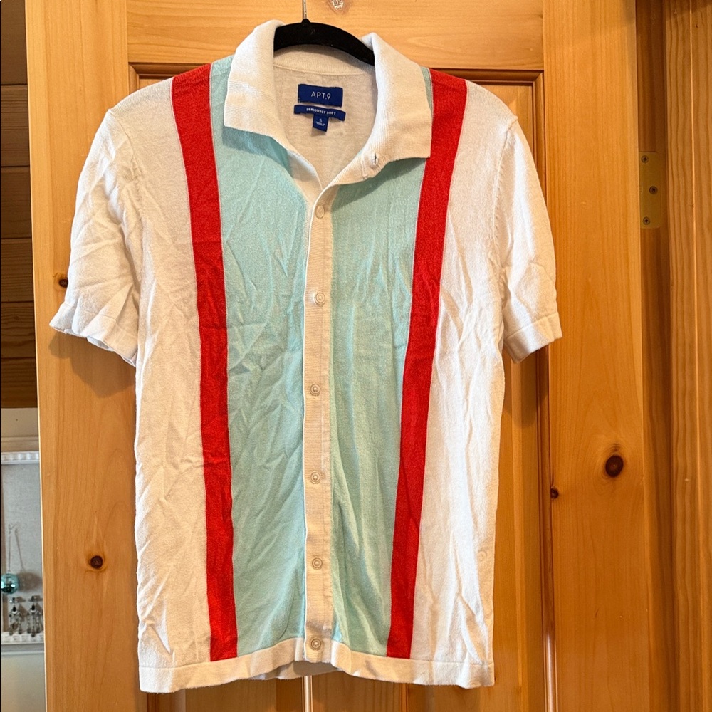 Apt. 9 Men's White and Red Cardigan